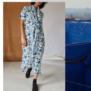 NWT Caron Callahan Julien Floating Floral Linen Dress